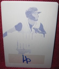 2021 LEAF FLASH FORWARD AUTOGRAPH PRINTING PLATE #FF-HP1 HEDBERT PEREZ CYAN 1/1