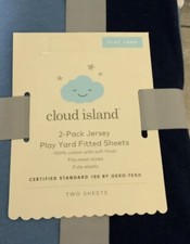    Cloud Island Fitted Sheets 2-Pack Jersey Pack n Play Play Yard 27" X 39" 