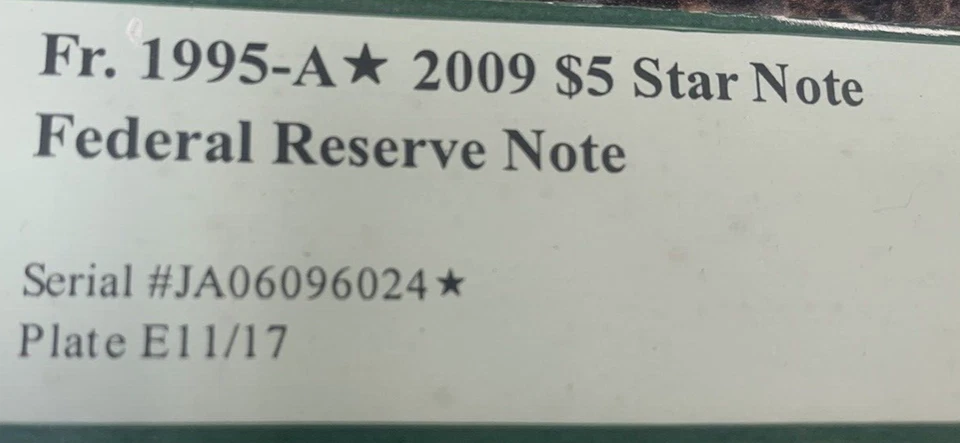 2009 Series $5 ~ Federal Reserve Colorized Star Note ~ Fr#1995-A* - Image 4 of 4