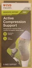 CVS Health Active Compression Knee Support Breathable Material Size XL