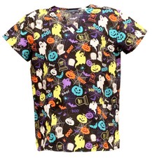 Women Fashion Halloween Medical Nursing Scrub RIP Boo Boo M