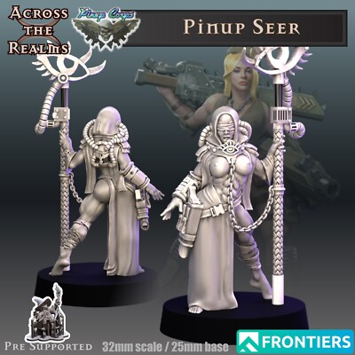 Pinup Corps Pinup Seer- Across the Realms | 32mm | Wargaming | TTRPG | Grimdark