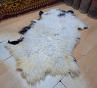 Turkish Sheep Skin, Lamb Hide, Small Mottled Skin, Lamb Leather, 1.9 x 3.3 ft