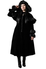 Killstar Gothic Goth Okkult Vintage Kunstfell Wintermantel Mantel - Ravens