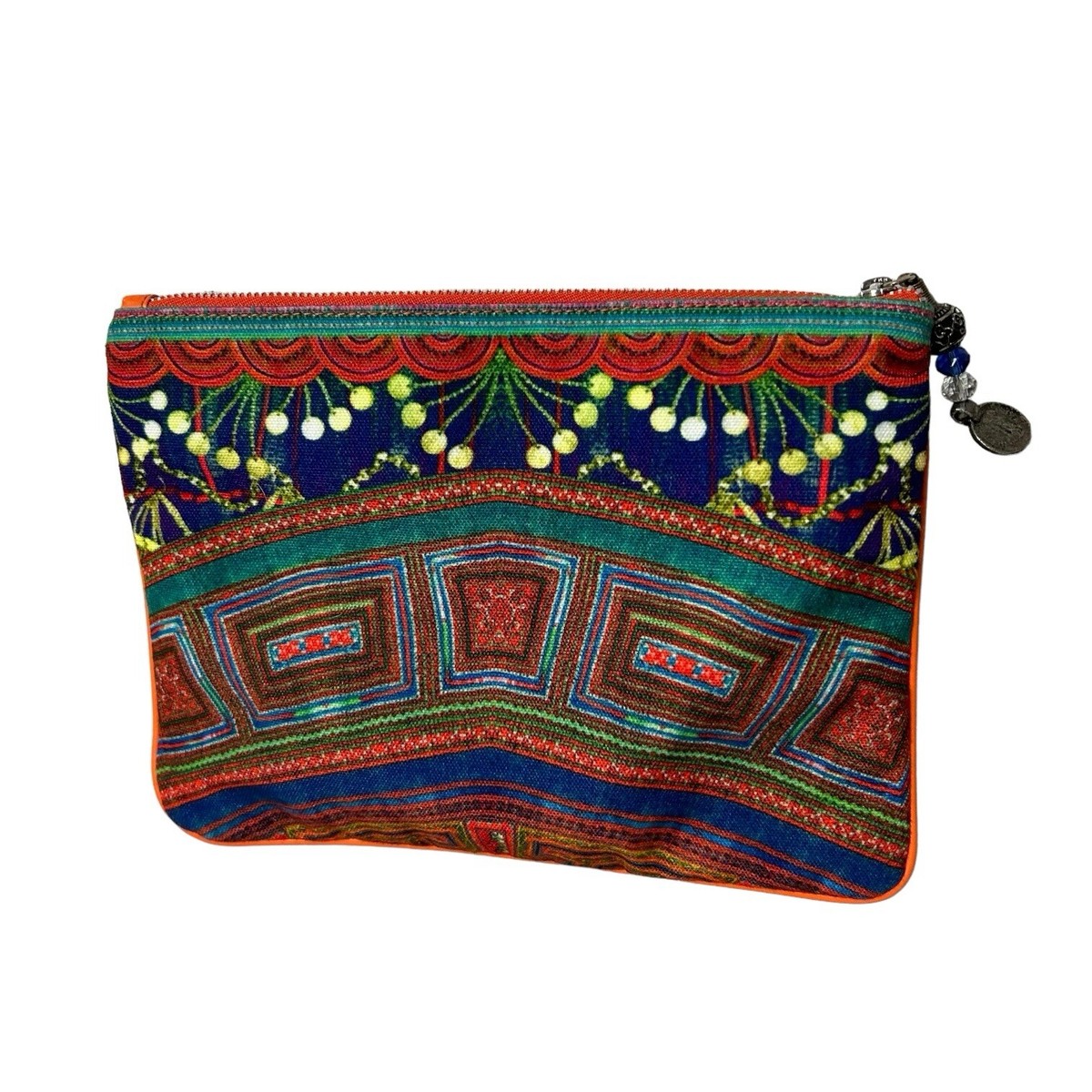 Camilla Black, White & Lime Embellished Boho Backpack Camelia One of a kind Embellished Sari Backpack – Zumki NYC main image 3