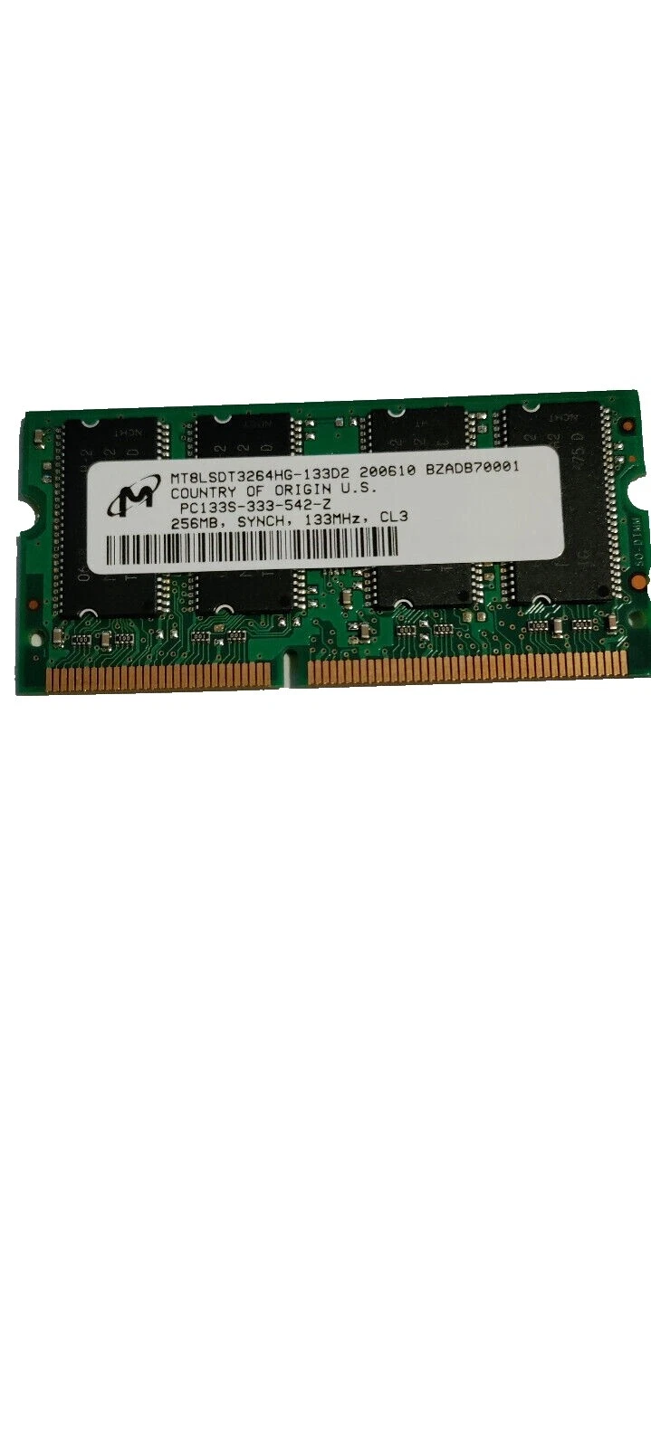 Ordenador Micron SO-DIMM memoria (RAM) 256 MB de capacidad por módulo 1 módulos