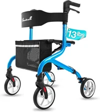PLANET WALK Super Lightweight Foldable Rollator All Terrain Senior 300lb Blue
