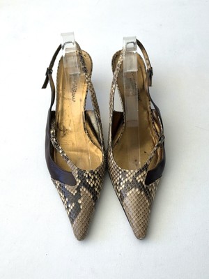 snake slingback heels