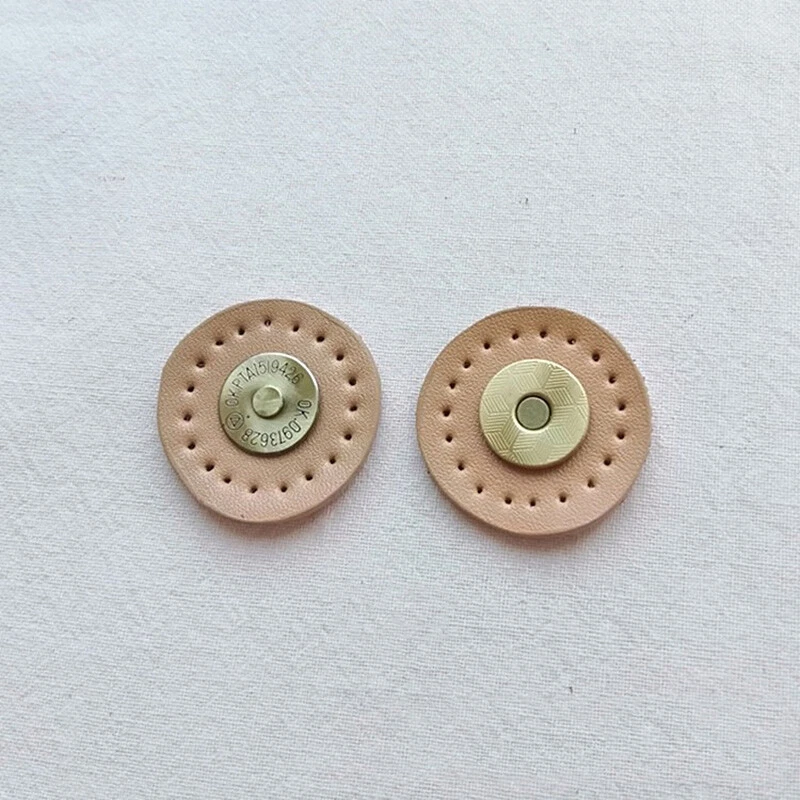 5 Sets Circle Leather Sew on Button Snap Bag Wallet Magnetic Buckle Bag DIY Tool - Image 2 of 4