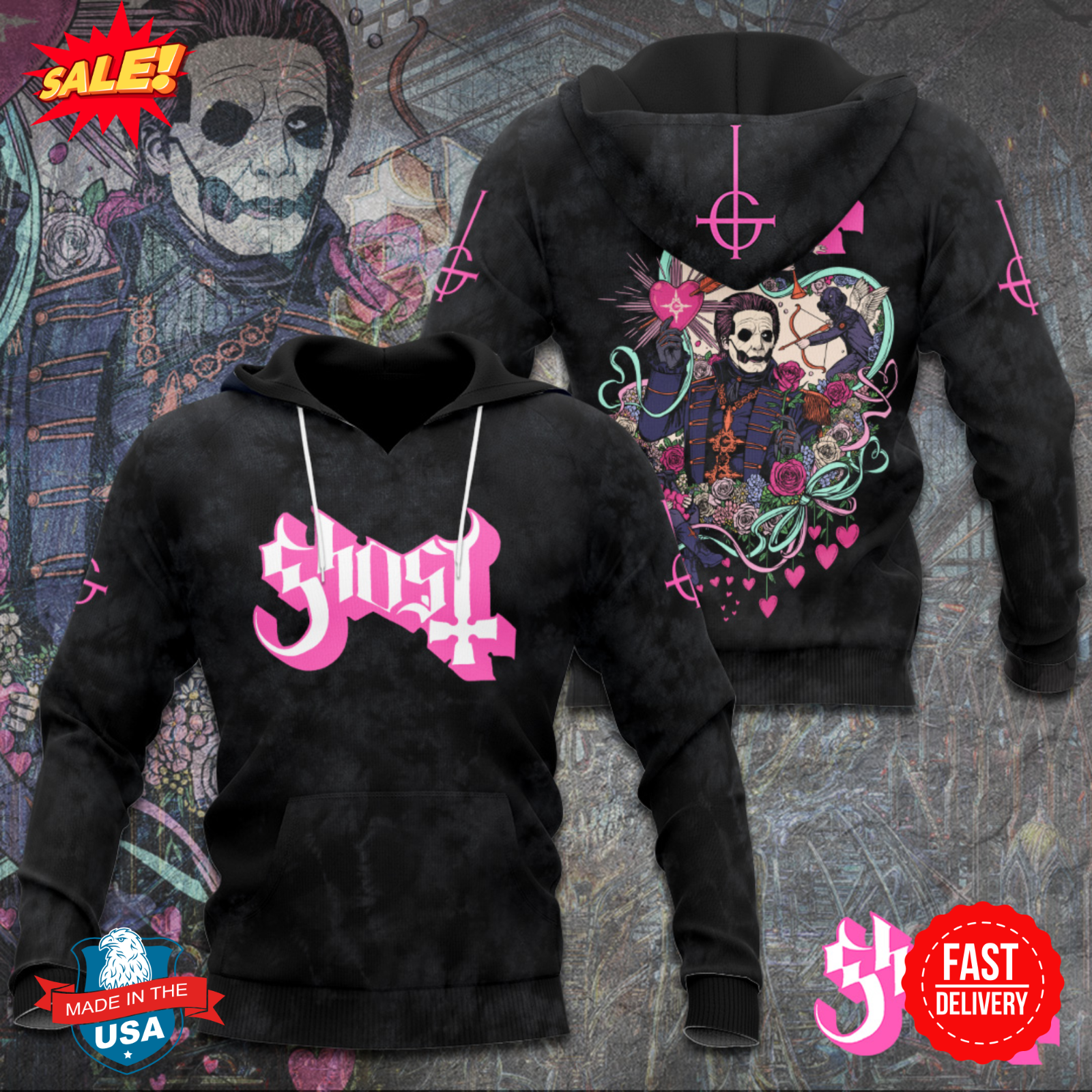 New!!! Ghost Band 3D Hoodie S-5XL