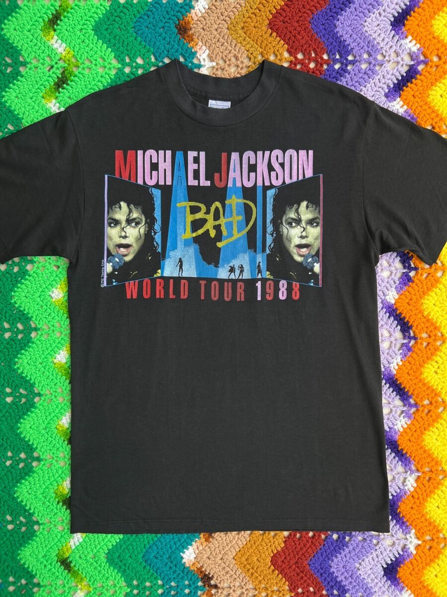 Vintage Michael Jackson 1988 Bad World Tour T-Shirt Black Vintage Michael Jackson 1988 Bad World Tour T-Shirt Black