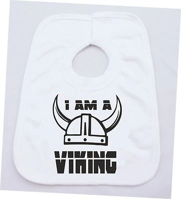 MAGIC MOMENTS ICH BIN EIN WIKINGER LUSTIGE BABYWESTE ODER LÄTZCHEN AUS 100 % BAUMWOLLE