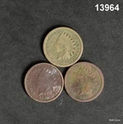 3 COIN LOT 1863 C/N  INDIAN CENT VG CORRODED  #13964