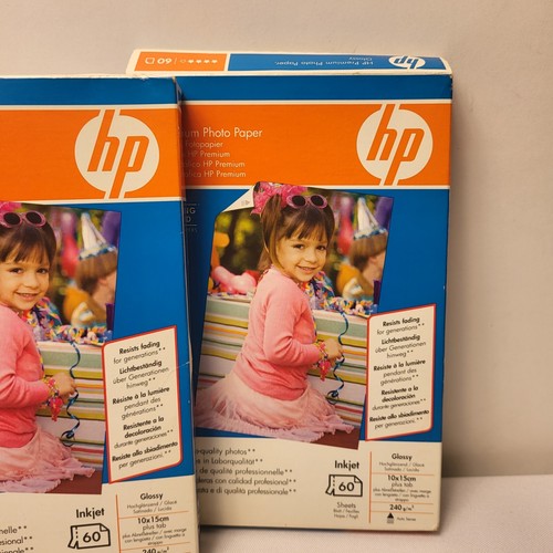 2 x HP Premium Photo Paper 10x15cm - 60 Sheets 240gsm Glossy Picture Bundle UK - Afbeelding 4 van 9