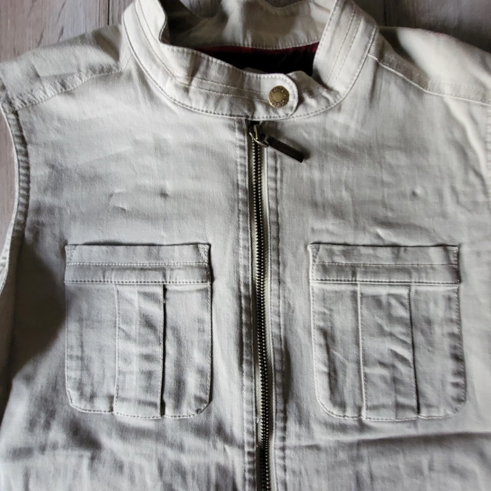 Chaleco utilitario Gander Mountain Guide Series para mujer mediano caqui forrado de franela Foto 3 de 4