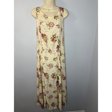 Vtg Cottagecore Midi Dress Floral Ordinary Mary Coquette Sleeveless Y2K 90s Sz 4