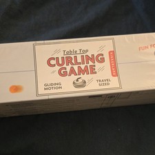 Kikkerland Design Table Top Curling Game Travel Sized Gliding Motion