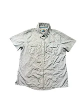 Magellan Outdoors Fish Gear Angler Fit Fishing Shirt Men’s S Green Nylon Vented