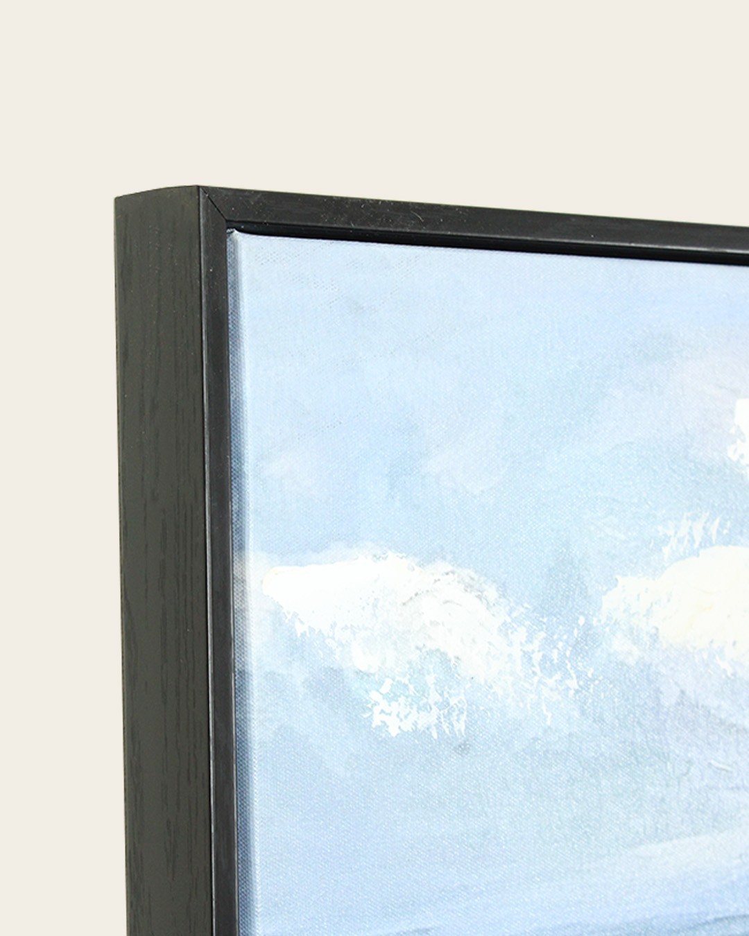 Hand Embellished Seabirds Beach Canvas Wall Art Black Wood Grain 140x70cm