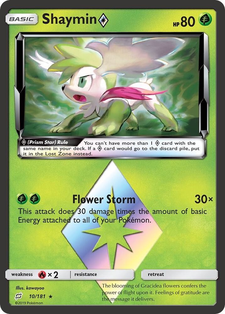Shaymin Prism Star Holo Prism Rare SM - Team Up 10/181 NM