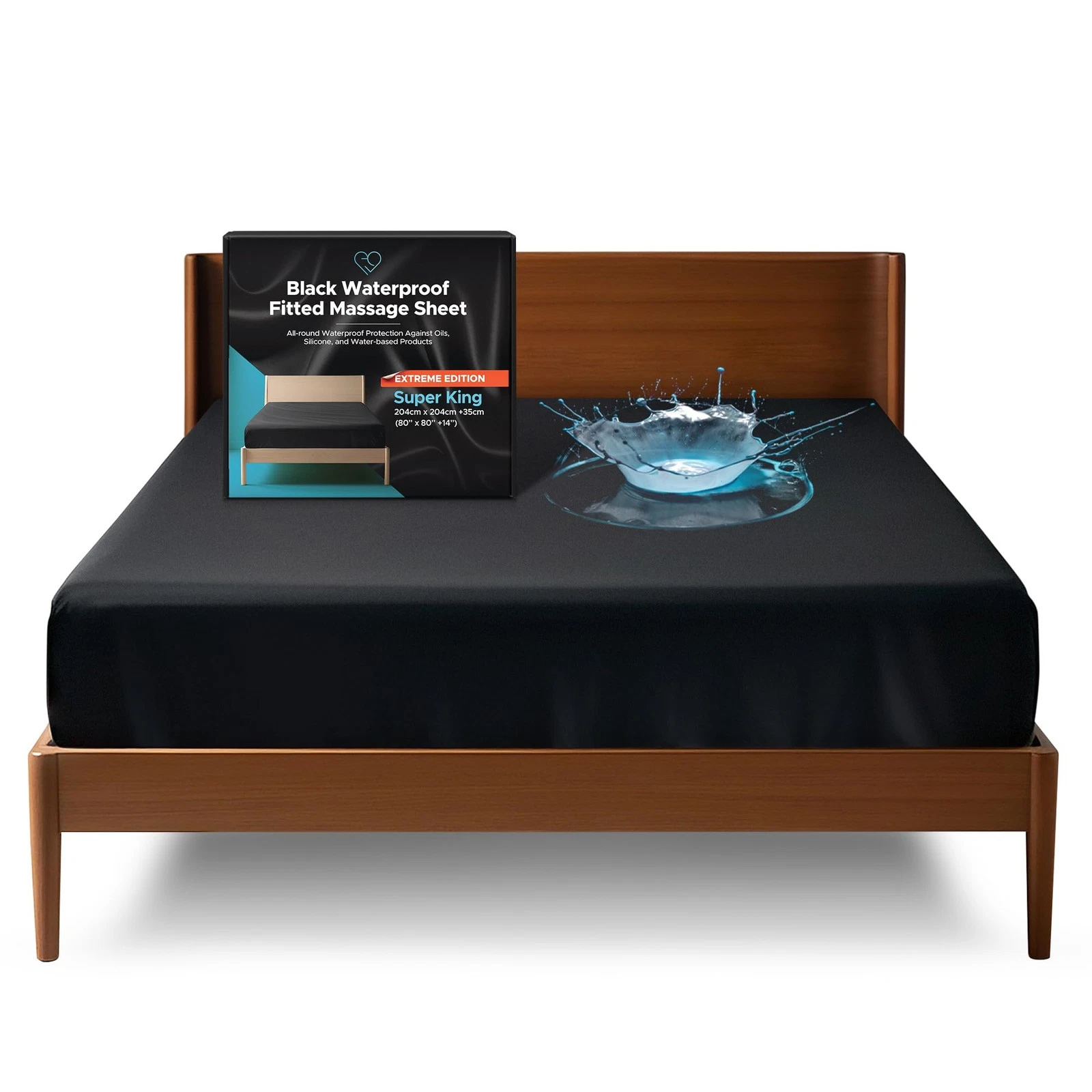 Extreme Super King Waterproof Fitted , 14'' Deep Pocket, 100% Black Mattress ...