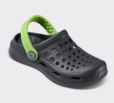Joybees Toddler Harper Slip-On Clogs - Charcoal/Lime 4-5T