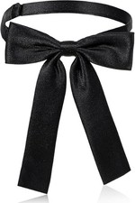 Bowtie Western Bow Ties for Men Women, Solid Color Colonel Satin Ribbon Bow Tie