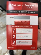 Nintendo Switch 2 Online Expansion Pack Individual Membership 12 Month Key Card