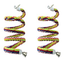 2pcs 63in Bird Perch Rope Bungee Parrot Toy - Pure 63 inches,