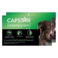2 Pack CAPSTAR Fast-Acting Oral Treatment for Large Dogs over 25 lbs 6 Tabs