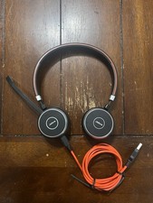 Jabra Evolve 65 Stereo Bluetooth Headset New Ear Cushions USB Cable Tested Works