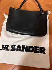 JIL SANDER Black Genuine Leather Shoulder Bag...