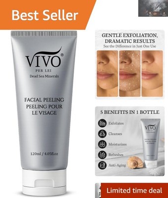 Gentle Facial Peeling Gel with Dead Sea Minerals - 4.05 Fl Oz for Radiant Skin