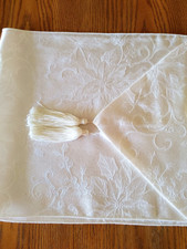 Tasseled table runner- 13 X 88 inches-cream c...