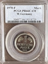 ***1970-F  WEST GERMANY  1  MARK***PCGS PR66CAM***TOP POP 1/0***
