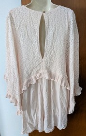 Free People As You Are Romper Women's Sz Small Ruffled Wide Leg One Piece
