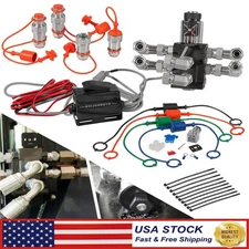 Hydraulic Multiplier Diverter Solenoid Selector Valve w/Rocker Switch&Ag Coupler