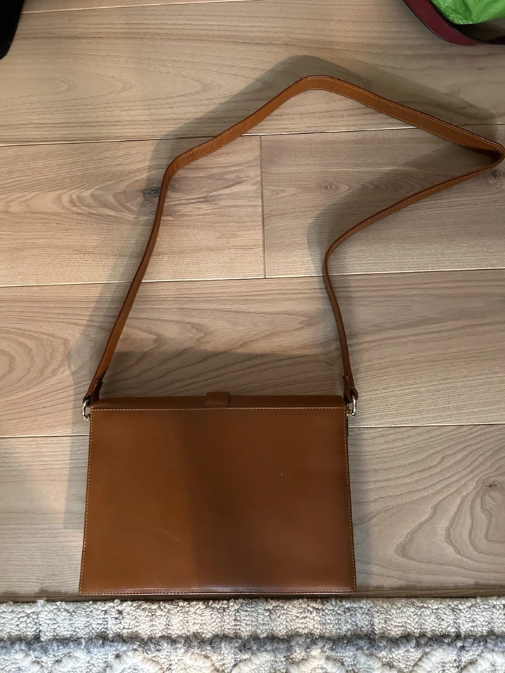 Bolso Bandolera Gallery Originals Vintage Avon Cartera Marrón Grano Completo Cuero  Foto 3 de 4