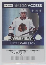 2021 Upper Deck Credentials 2020-21 Debut Ticket Access /999 Lucas Carlsson z6b