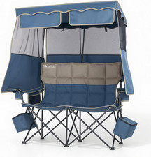 Double Beach Chair with Canopy Shade Camping Chair with Canopy Oversized Double