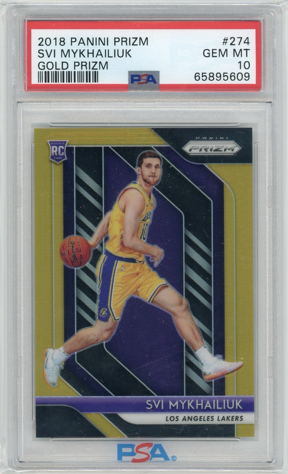 2018 Panini Prizm SVI MYKHAILIUK True Gold Rookie /10 PSA 10 Color Match