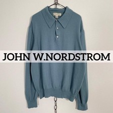 John W. Nordstrom Merino Wool Knit Polo Shirt XL Italy Made Excellent Condition