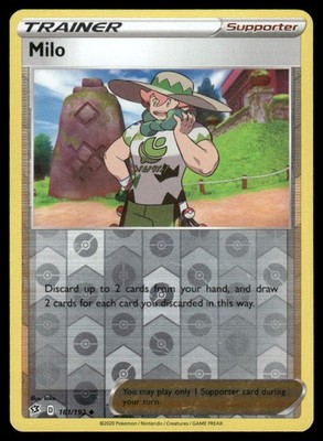 Milo 161/192 Uncommon Rebel Clash Pokemon Reverse Holo Lightly Played