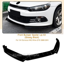 Gloss Black Front Spoiler Lip Splitter Kit For Vw Scirocco Mk3 Rline Gts 08-24