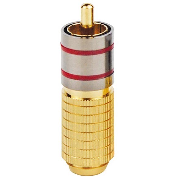 Dynavox Cinchstecker Rot, Rca Cinch Stecker Und GriffhüLse Vergoldet-image