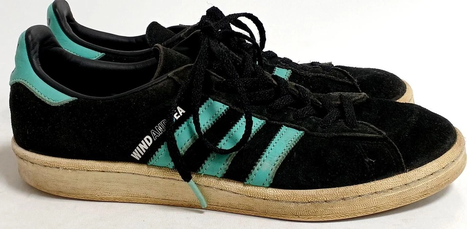 Adidas Originals Campus Atmos 2021 años 80 viento y mar ácido negro como nuevo GX3952 US9 Foto 3 de 4