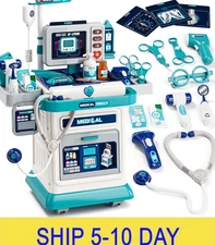 Lehoo Castle Doctor Kit for Toddlers 3-5, Kids Doctors Play Set, Mobile Cart wit