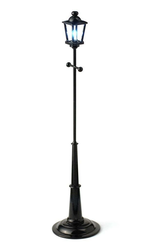 Dolls House Black Street Lamp LED Battery Light Lantern Miniature Lighting