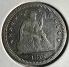 1876-P Seated Liberty Quarter - Free Shipping - (2-5)