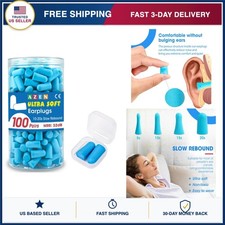 AZEN 100 Pairs Foam Ear Plugs NRR 32dB Noise Cancelling Sleep Concert Swim